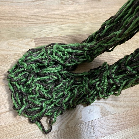 Olivewood Scarf - Free Crochet Pattern on Moogly Rope Yarn Scarf Women’s Green Brown Boho